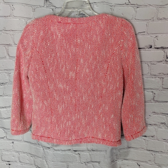 Zara Tweed Zip Blazer Jacket Pink Orange Size XS - Picture 3 of 5